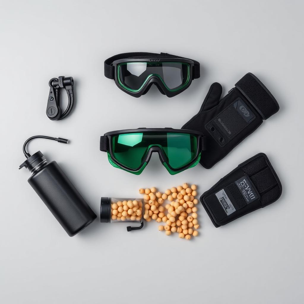 Pack masque + lunettes + gants + BBs